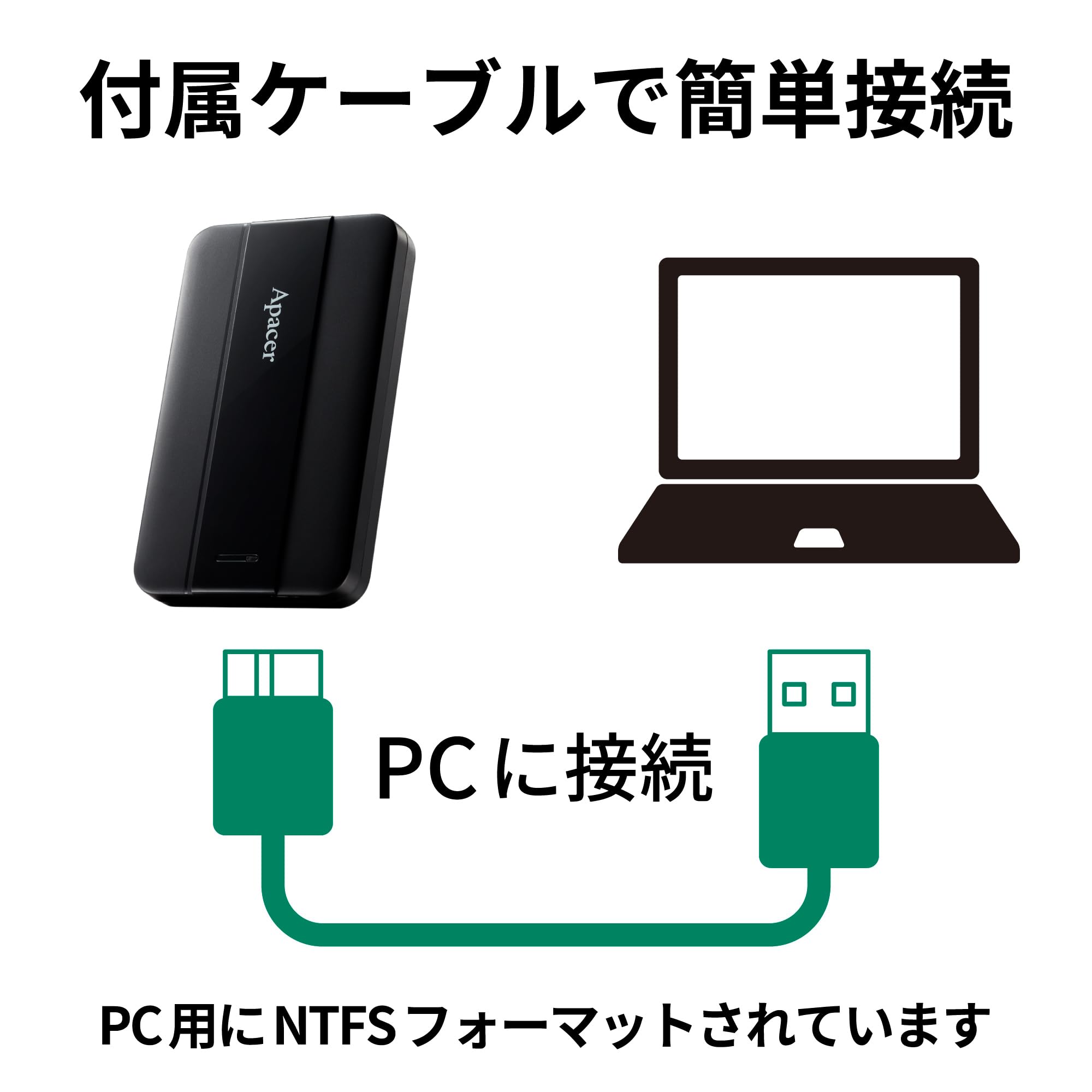 Amazon | Apacer ポータブルHDD USB 3.2 Gen 1 (5, TB) | Apacer